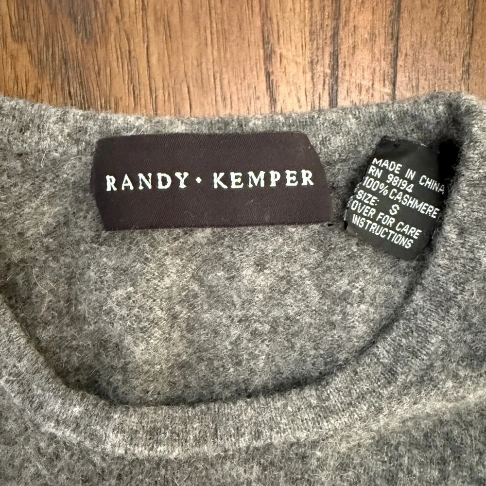 Randy Kemper Womens Gray 100% Cashmere Short Sleeve Crew Neck Sweater Size S